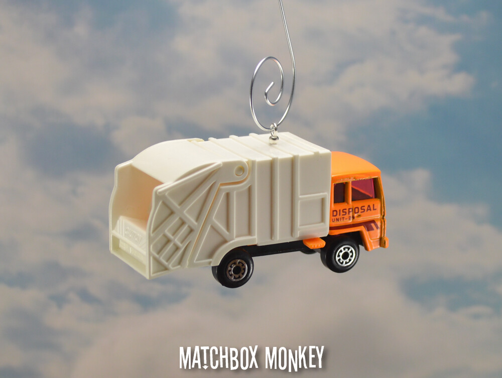 Orange Garbage Trash Refuse Truck Custom Christmas Ornament Waste Management