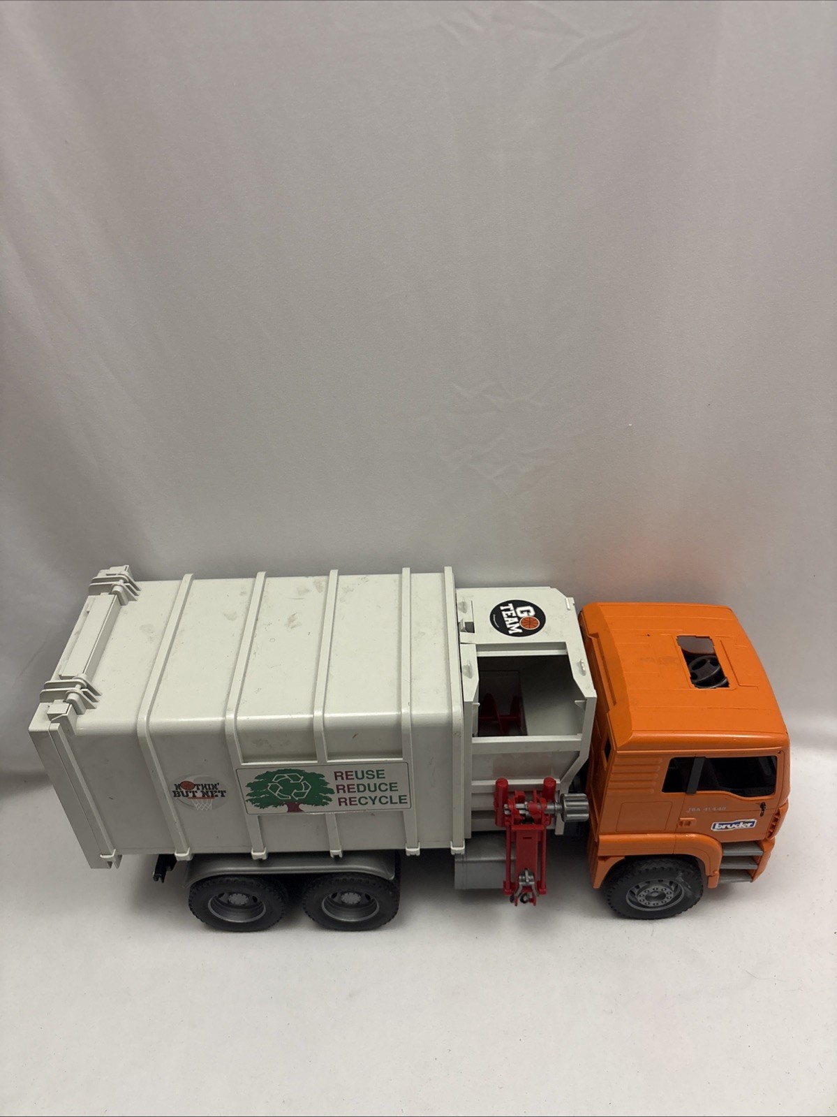 Vintage 1998 BRUDER MAN TGA Side Loading Garbage Truck Made In Germany Toy
