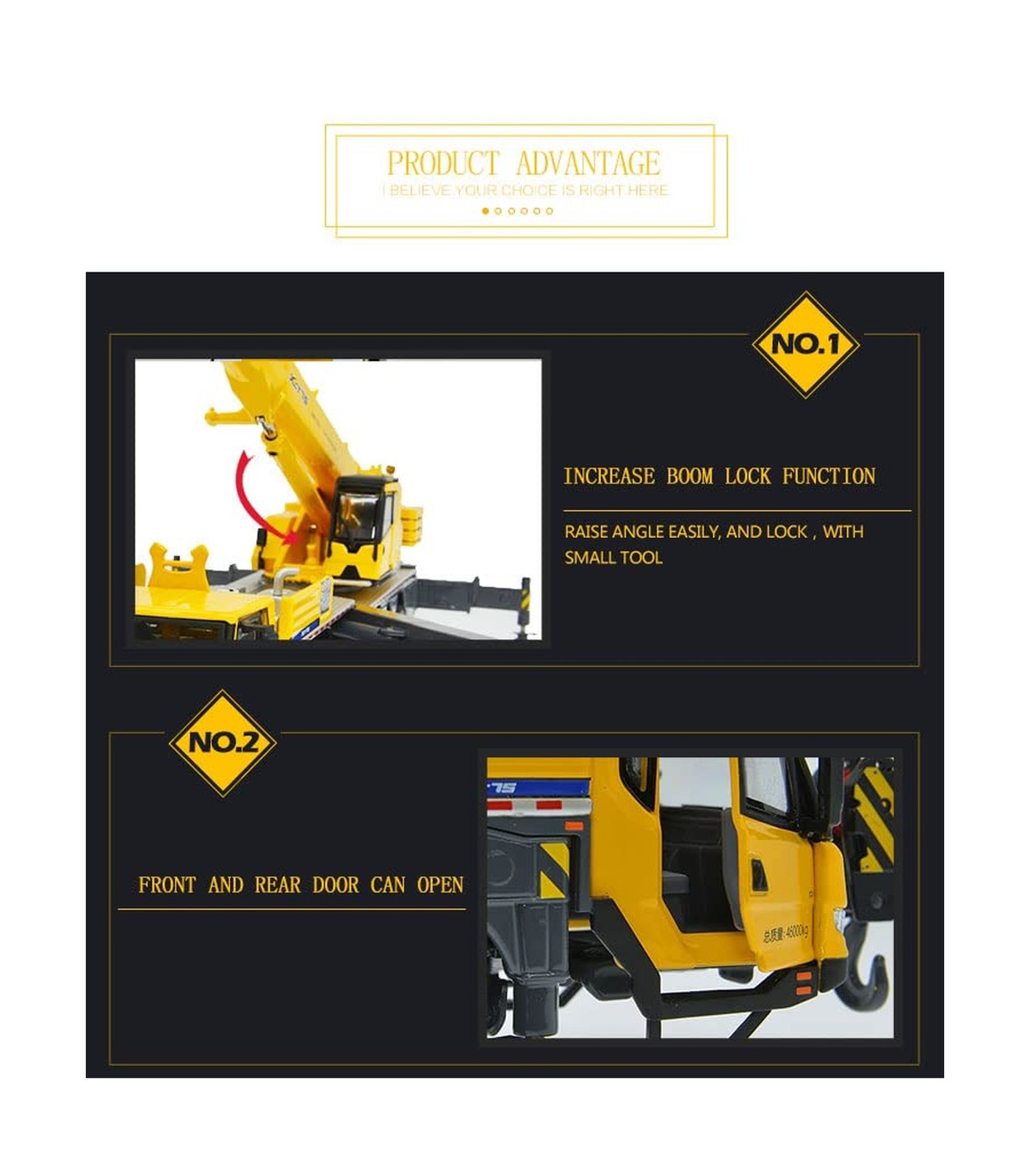 1:50 Scale Model Diecast Construction Machinery XCMG 75 tons Truck Crane Mode…