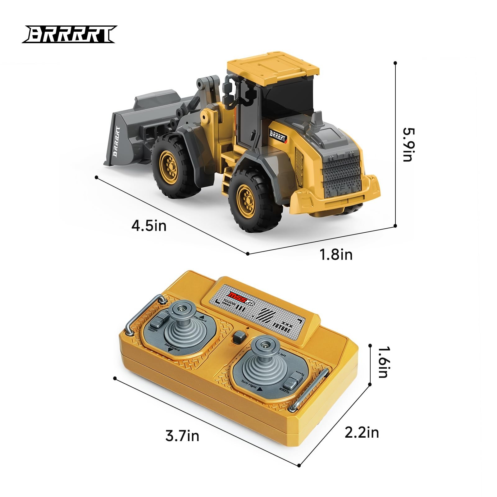RC Bulldozer Toy 1/64 Full Proportion Type-C Direct Charging Alloy Age 3+