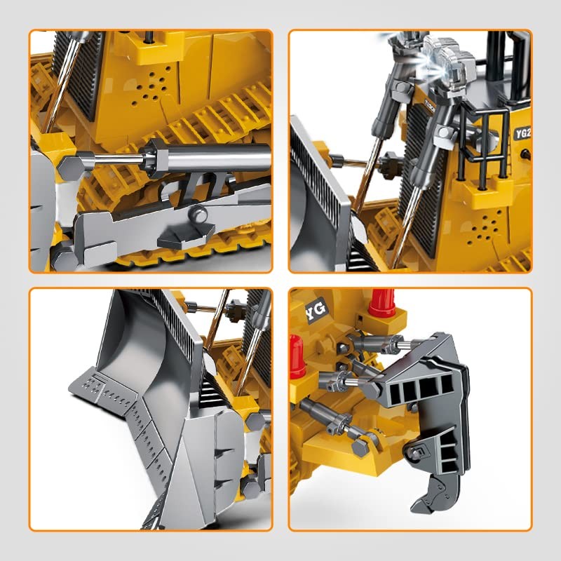 Bulldozer Với Pala De Metal Y Luces Para Ninos Estilo De Lujo Con Sonido