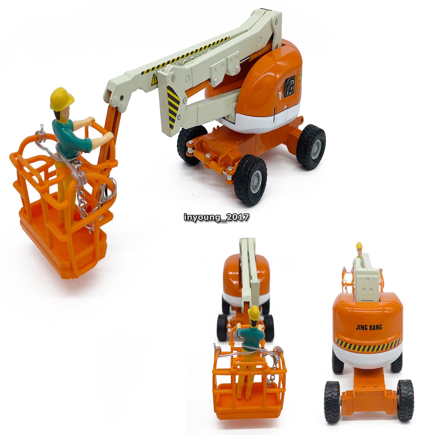 Aerial Work Platform Truck Construction Vehicle Model Diecast Boys Toys Orange