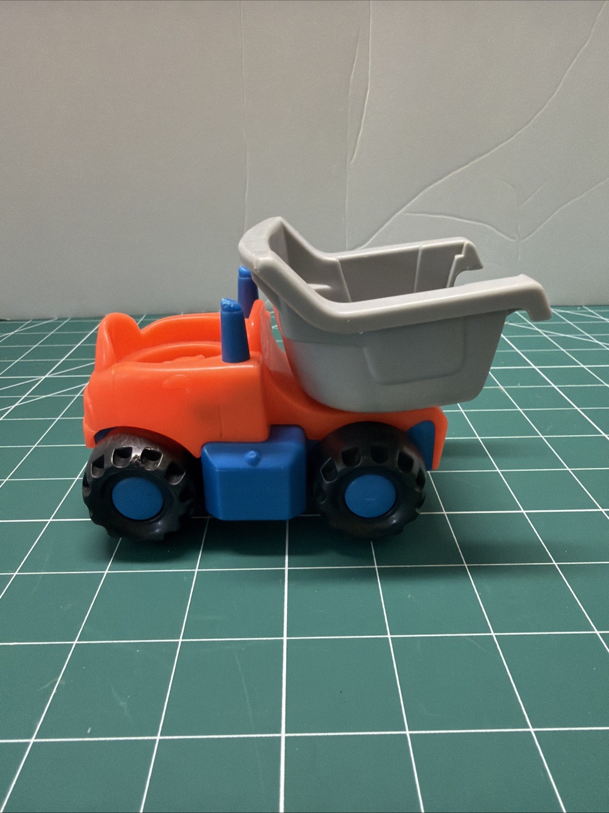 Fisher-Price Little People Red Blue Grey Plastic Dump Truck Toy 2002 Mattel