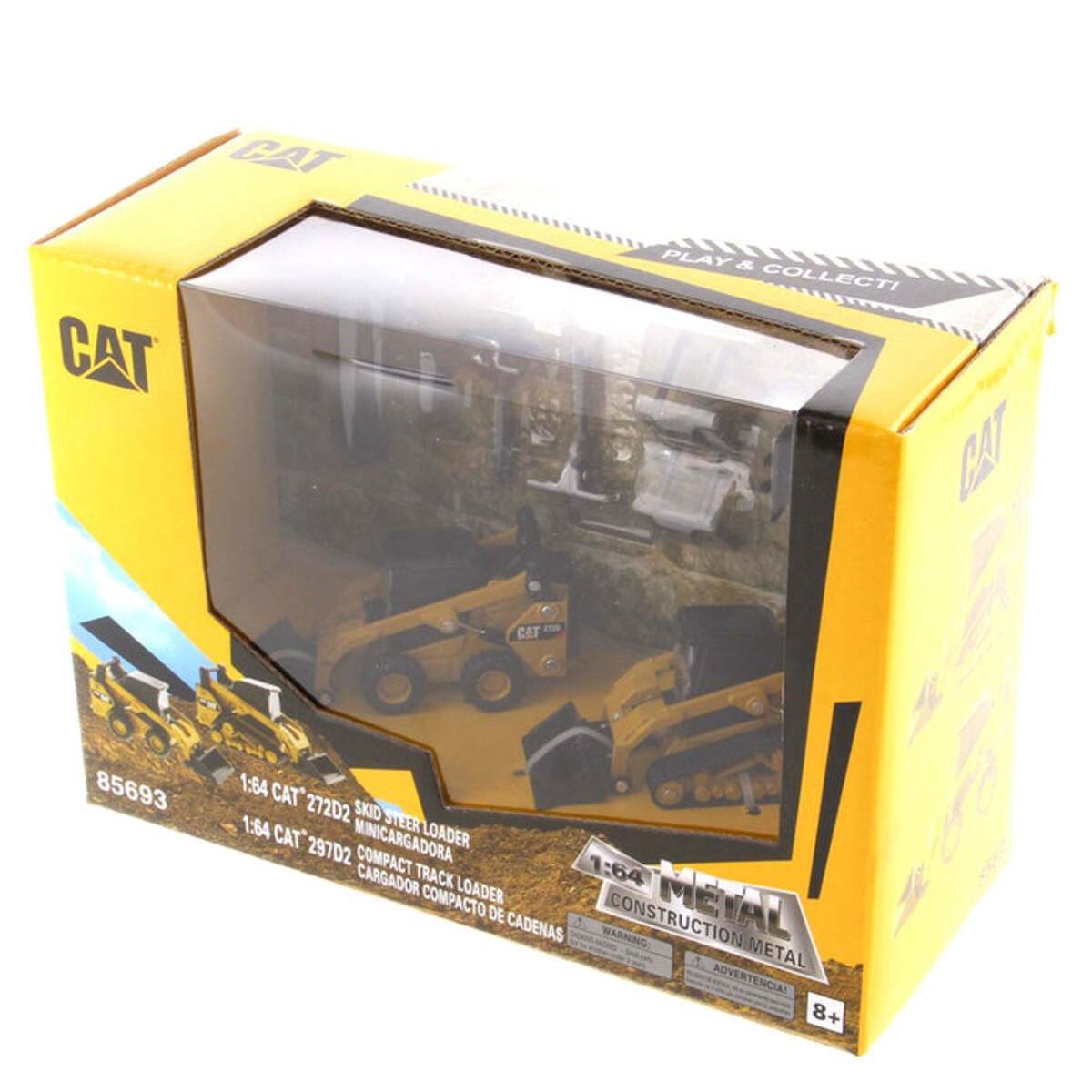 DieCast Masters 85693 1:64 CAT Skid Steer Loader & Compact Track Loader Pair