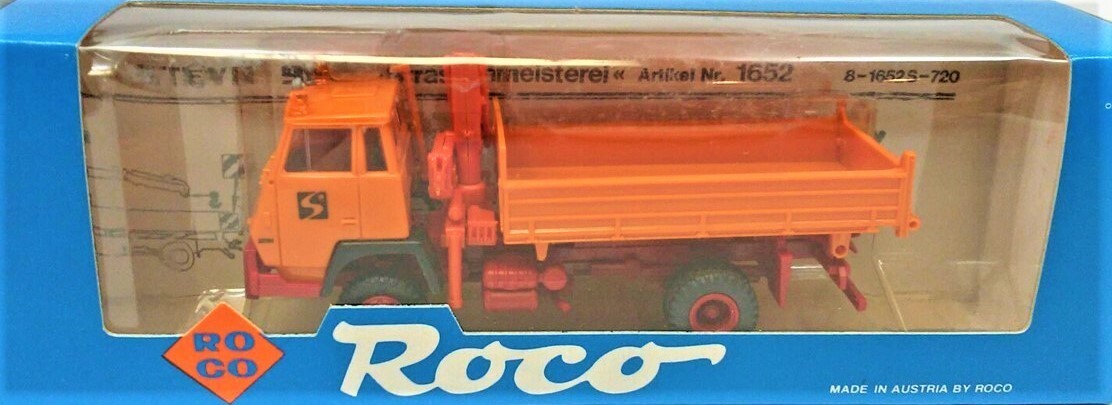 ROCO 1652 Steyr 91 Dump Truck with Knuckle Crane 1/87 HO (plastic) MIB