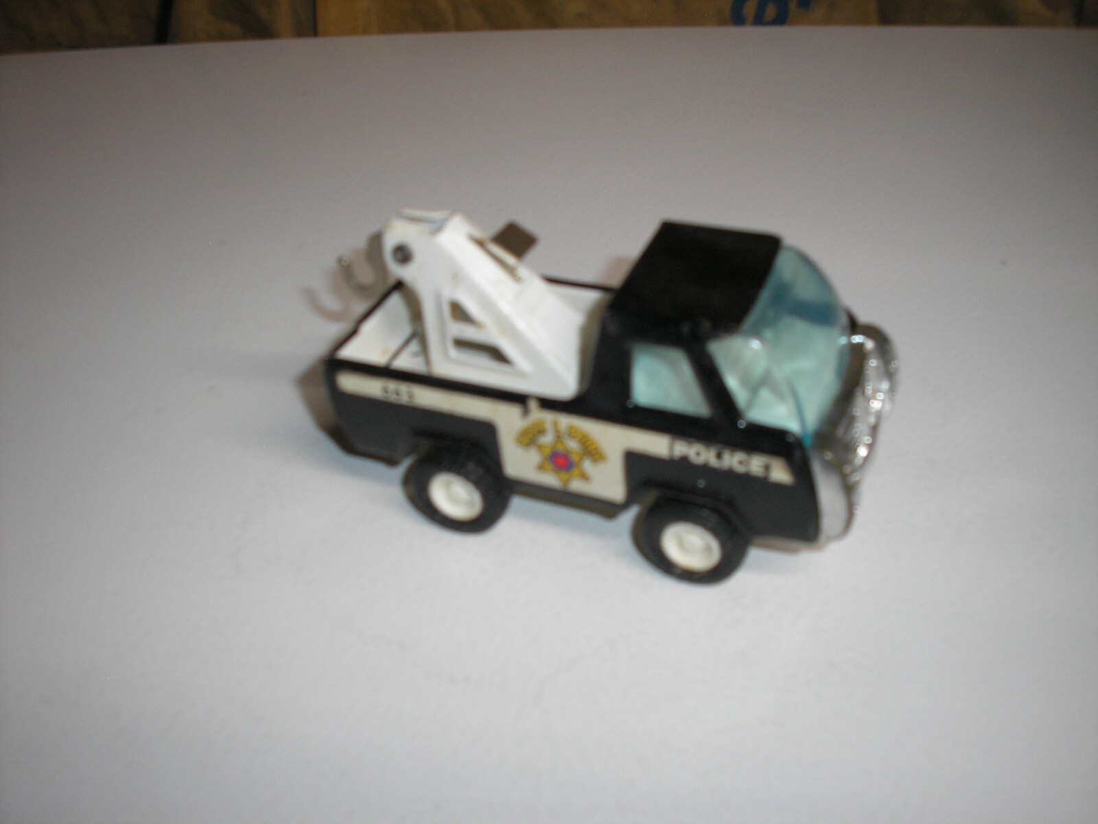 Vintage 4 3/4″ long Buddy L Patrol Police Wrecker Tow Truck Free SHIPPING