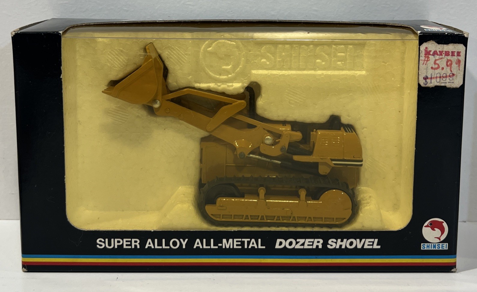 Shinsei 4114 Komatsu D65S Diecast Dozer Shovel 1:53 Hong Kong 1980s Mint In Box