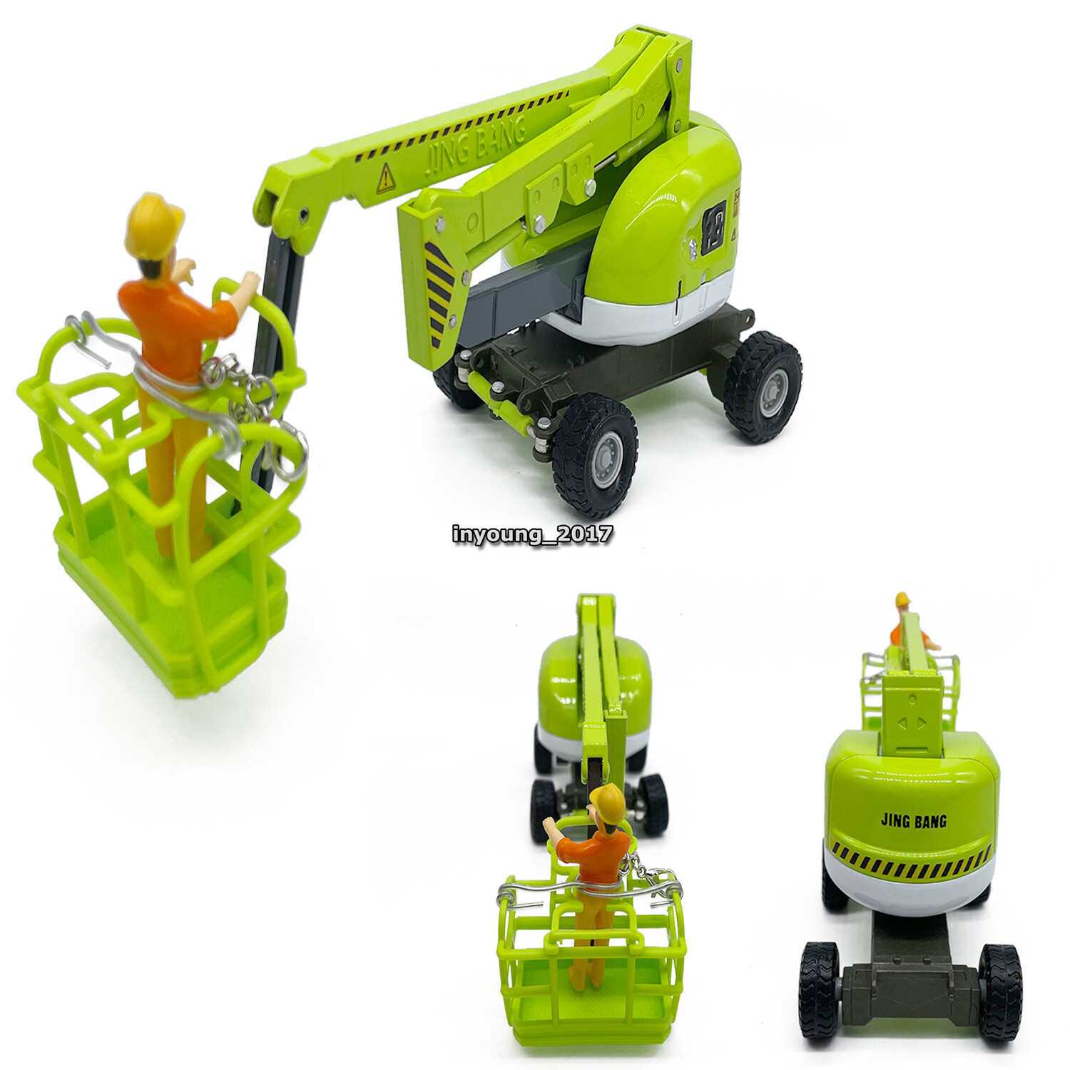 Aerial Work Platform Truck Toy Construction Vehicle Diecast Model Toys Green