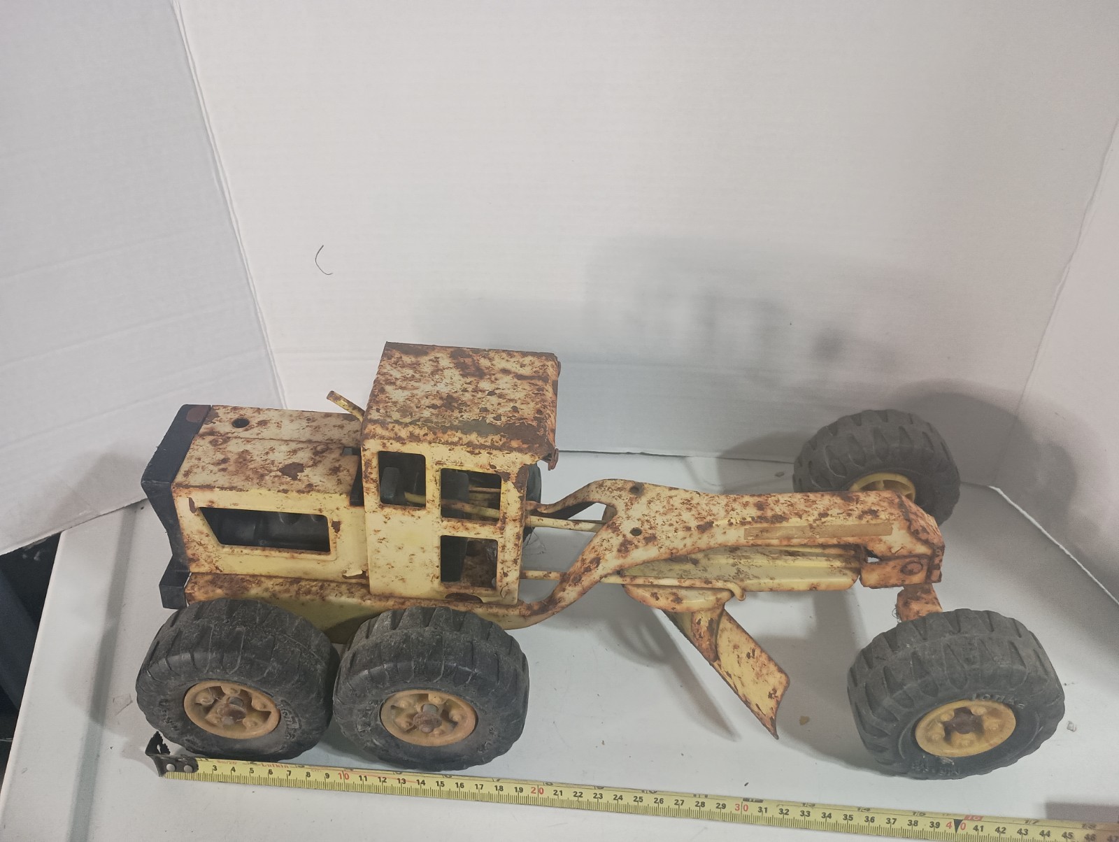 Vintage Tonka Road Grader Scraper MR-970 Yellow Pressed Steel Toy*SEE ALL PICS*