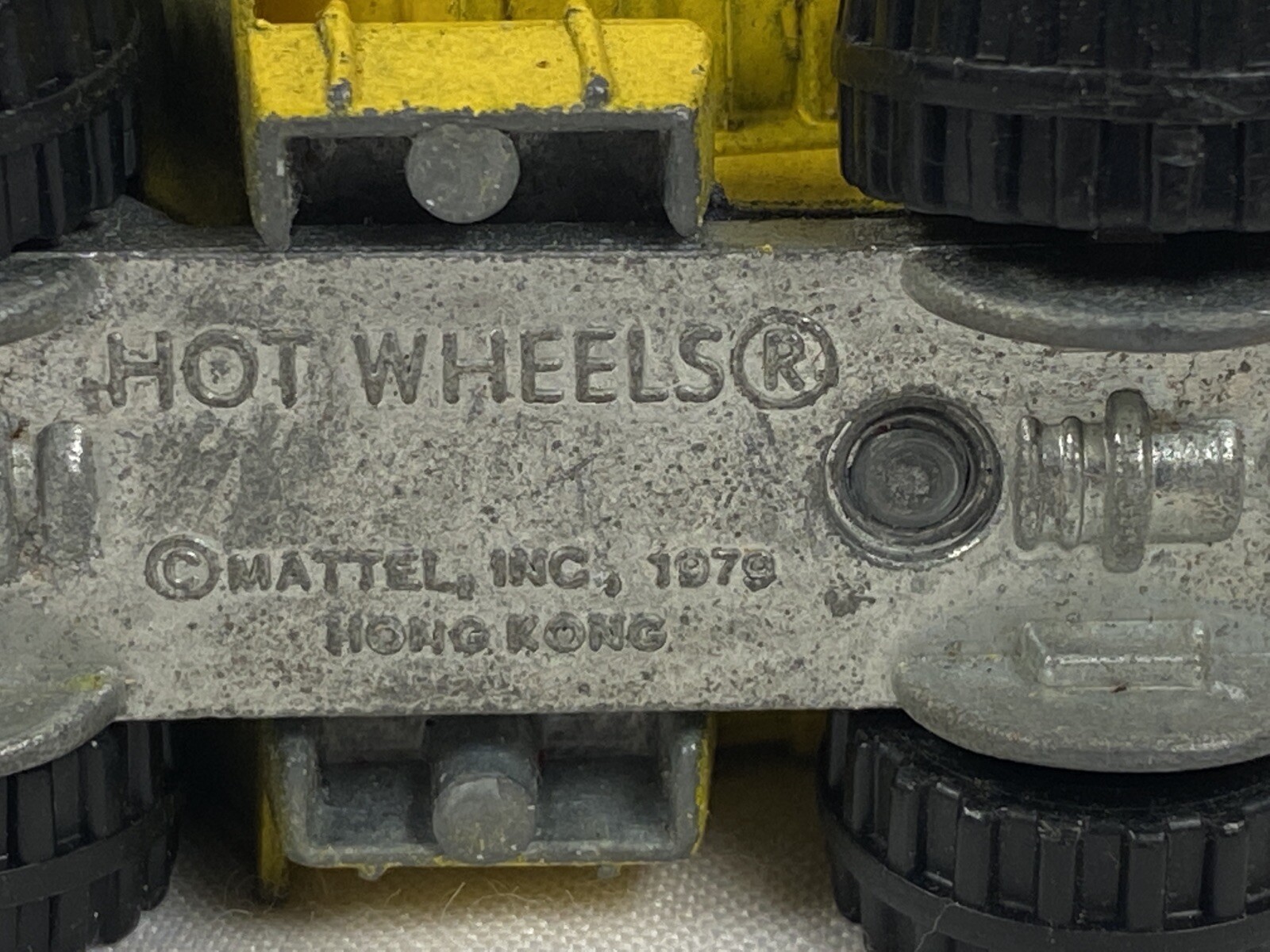 1979 Hot Wheels Mattel Yellow Dump Truck Made In Hong Kong