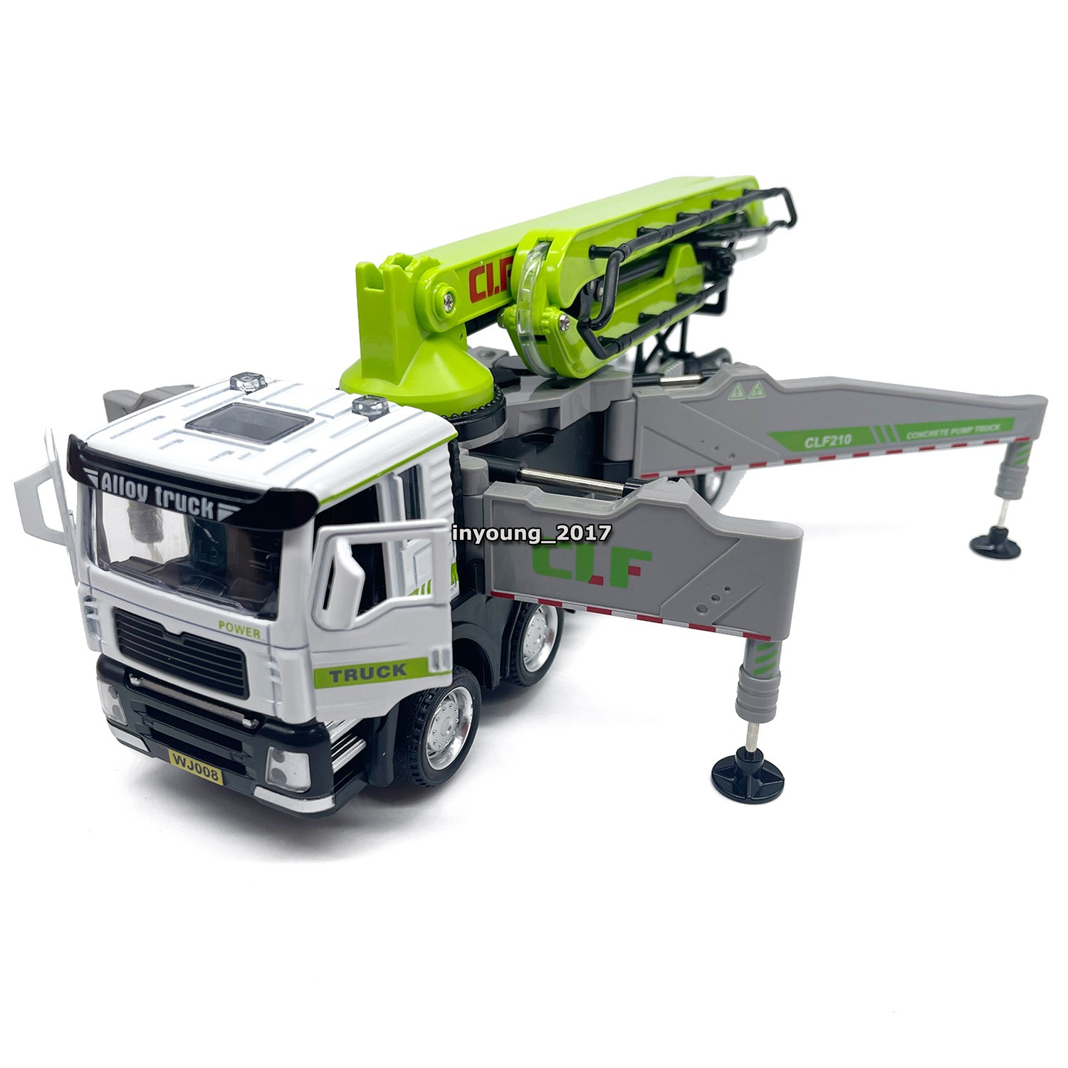 1/60 Concrete Pump Truck Construction Vehicle Diecast Toy Cars for Boys White