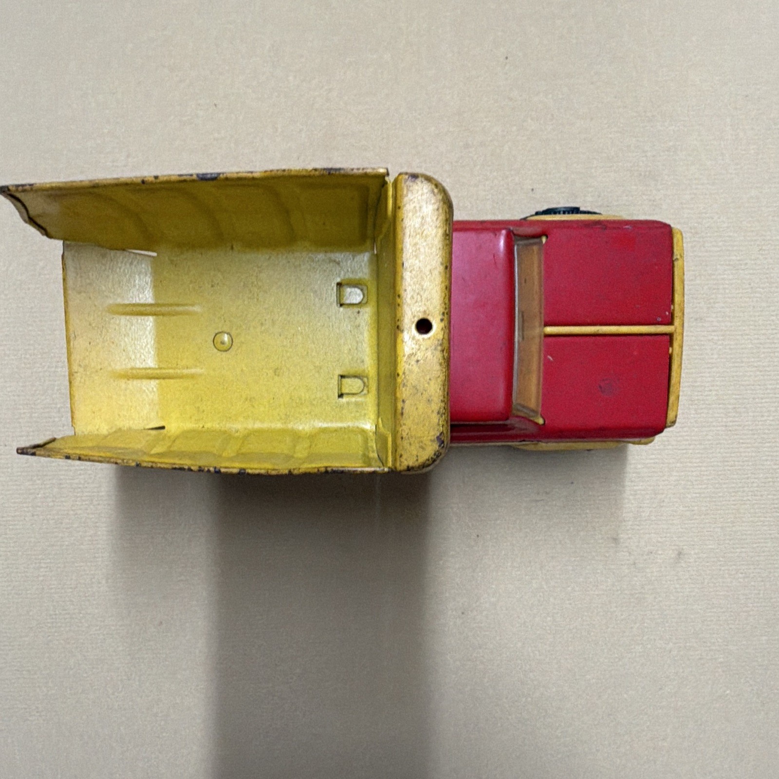 Tonka Vintage Pressed Steel Dump Truck Yellow Red Construction Toy Collectible