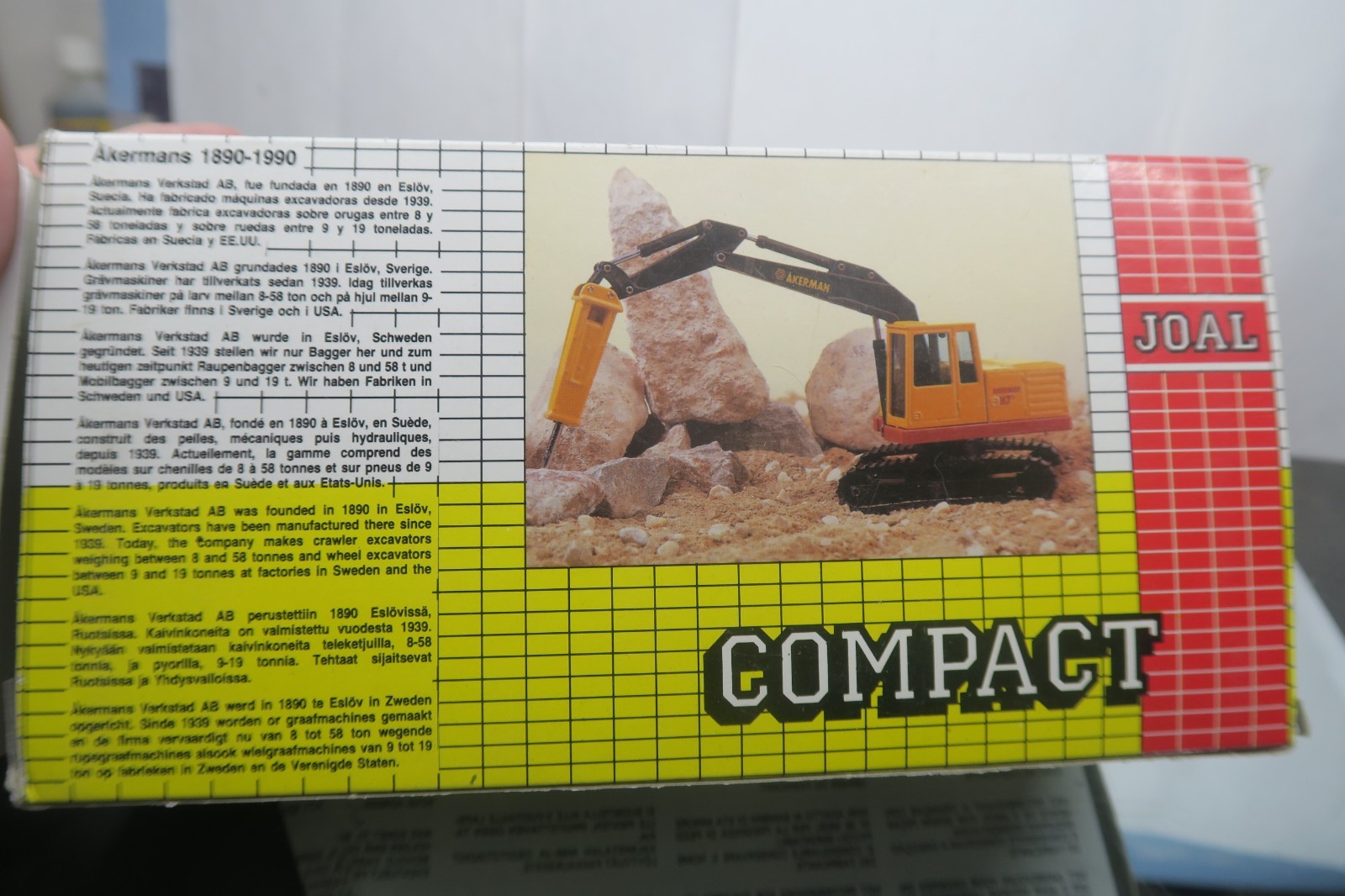 JOAL COMPACT #249 1/50 SCALE AKERMAN H7C EXCAVATOR W/HYDRAULIC HAMMER W/BOX!