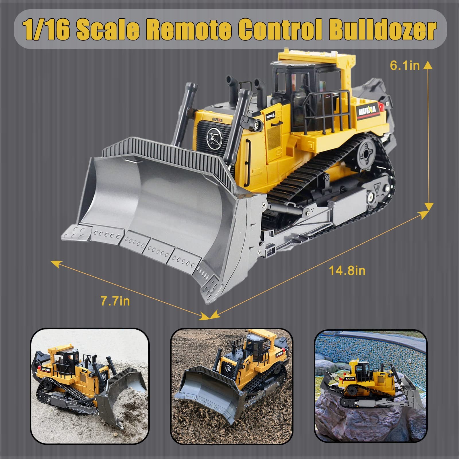 Bulldozer De Nueve Canales Với Luces Y Sonidos Para Ninos De Tres Anos Pro