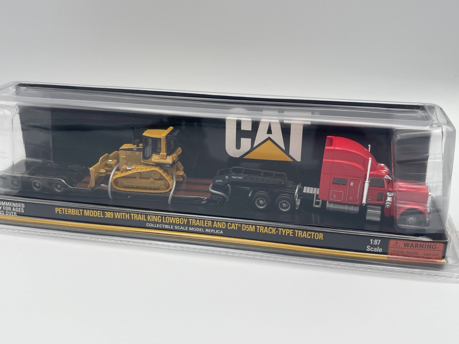 Norscot 55416 Peterbilt 389 Trail King Lowboy CAT D5M HO 1:87 New in Box