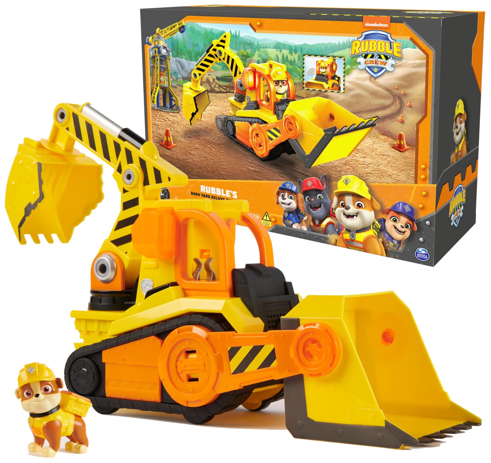 , Bark Yard Deluxe Bulldozer Construction Truck Toy with Lights, Sounds & Rub…