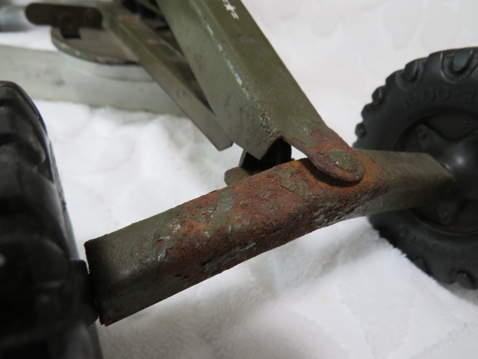 Structo Army Engineers Green Pressed Steel Toy Road Grader