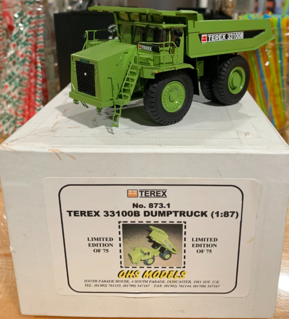 OHS Models #873.1 Brass Terex 33100B Green Mining Dump Truck #/75 Mint In Box