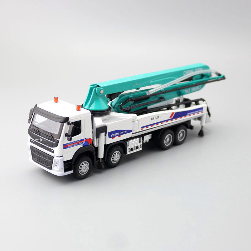 1:50 Concrete Pump Truck Model Toy Car Diecast Construction Toy Vehicle White