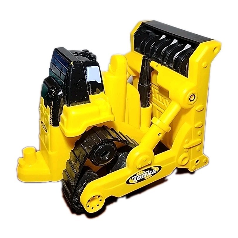 TONKA Bulldozer Big Yellow Black Toy Blade Rubber Track Metal Blade Hasbro 2005