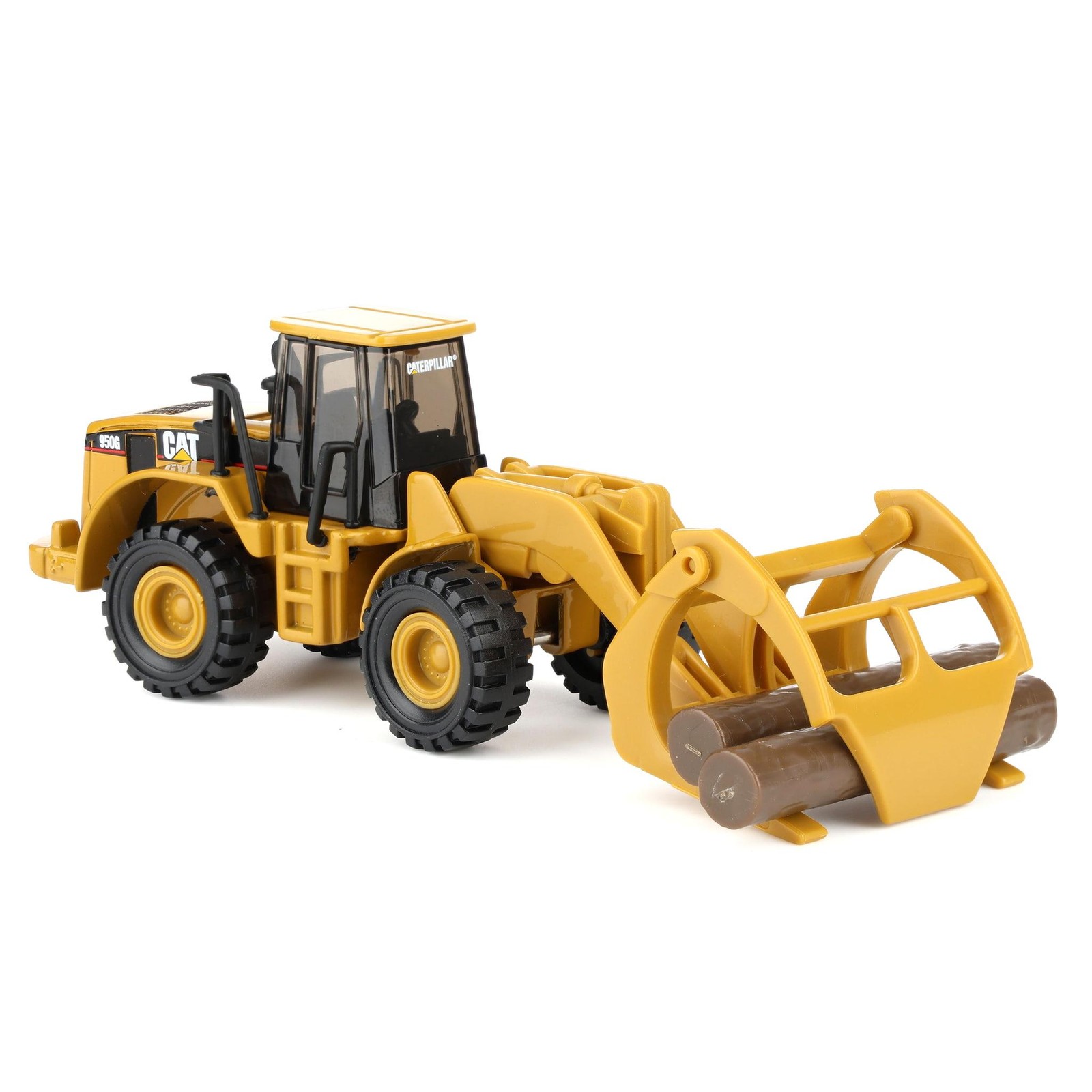 Diecast Masters 1/87 CAT 950G Wheel Loader with Fork and Wood Log 84661CS
