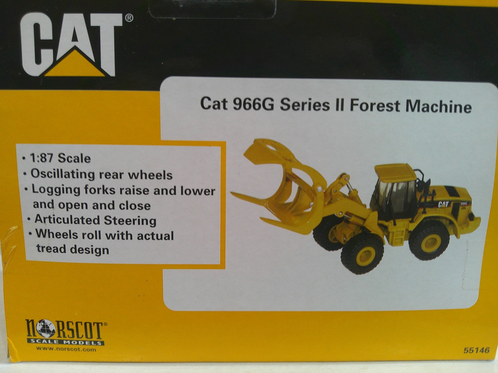 Norscot CAT 966G Series II Forest Machine 1:87 Scale Darkish Yellow VG Box