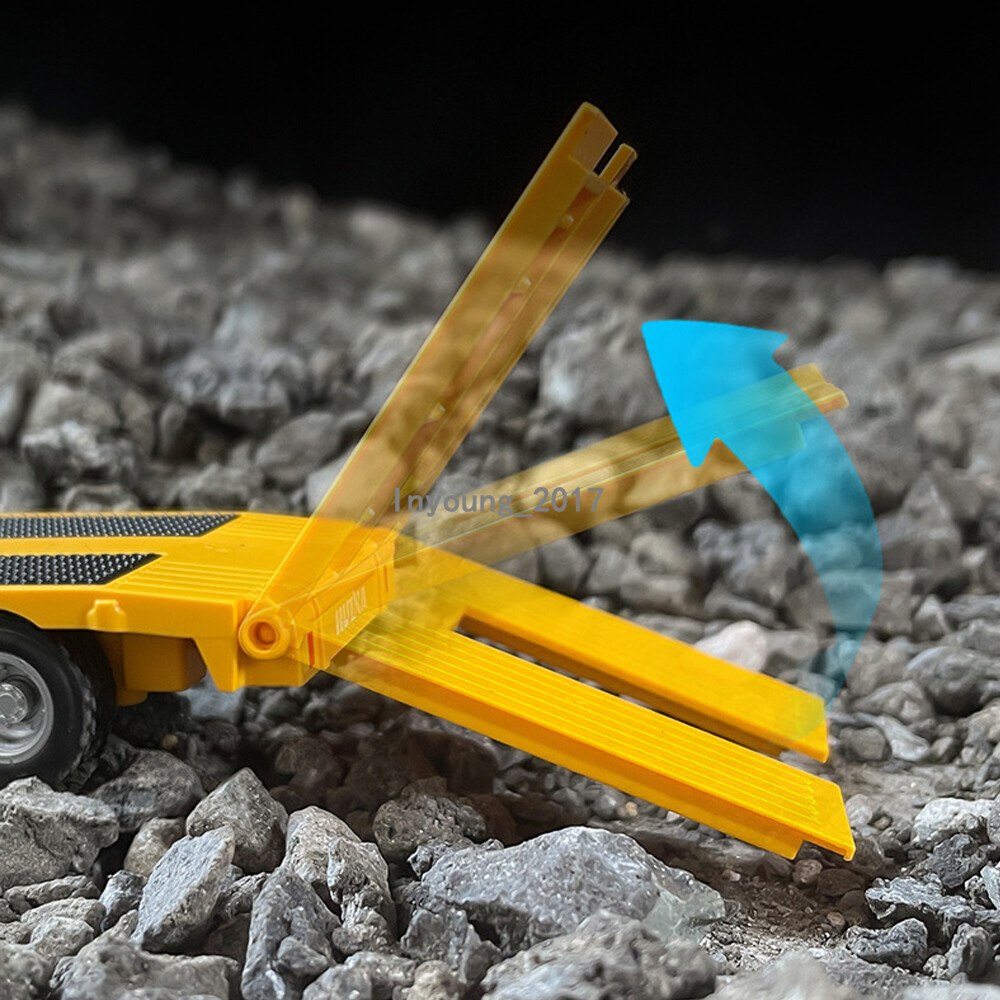 1/50 Flatbed Truck Toy with Excavator Model Toy Car Diecast Toy Vehicle Orange