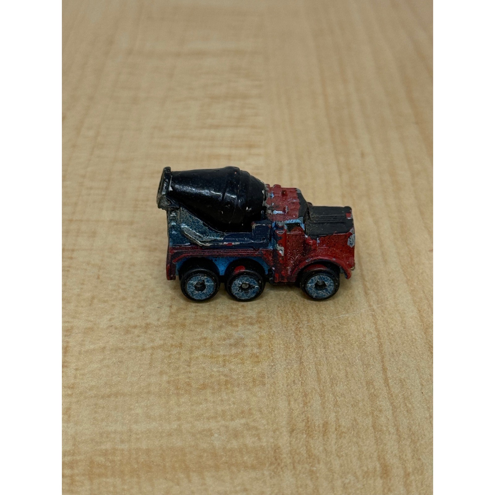 Vintage 1987 Galoob Micro Machines Cement Mixer Truck Red Blue Construction