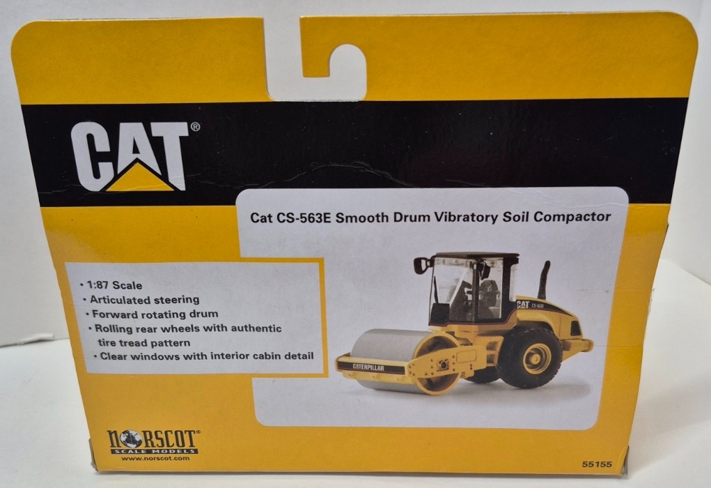 CAT CS-563E Smooth Drum Vibratory Soil Compactor Diecast 1:87 Scale – Norscot