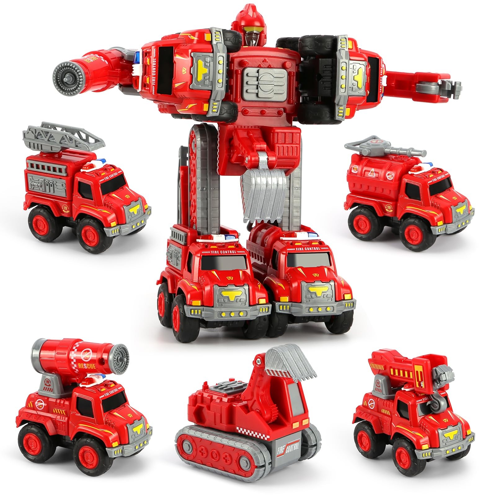 Toys for 3 4 5 6 Year Old Boys– 5-in-1 Detachable Construction Vehicles Set–T…
