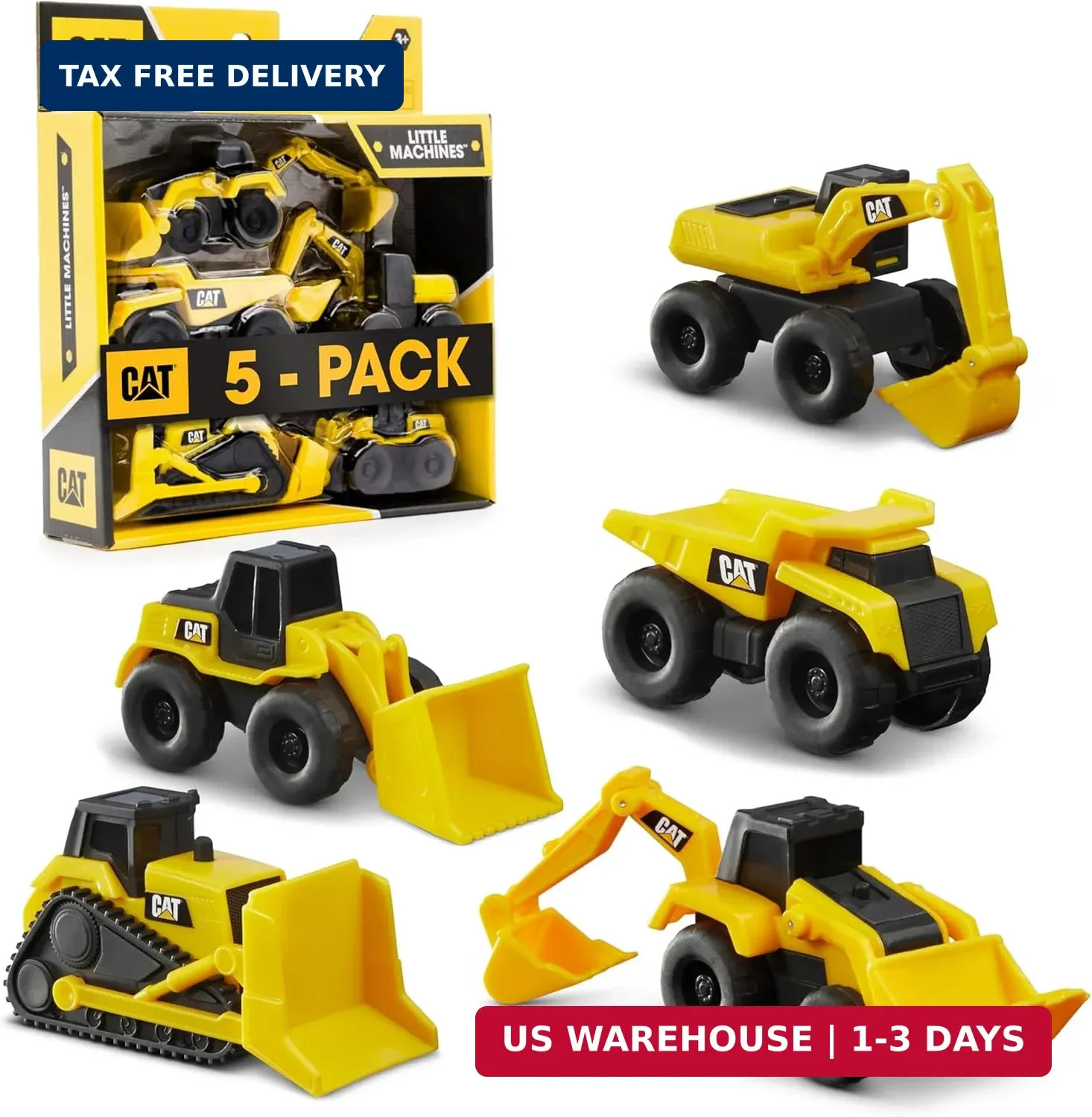 Cat Construction Little Machines 5 Pack – Great Cake Toppers