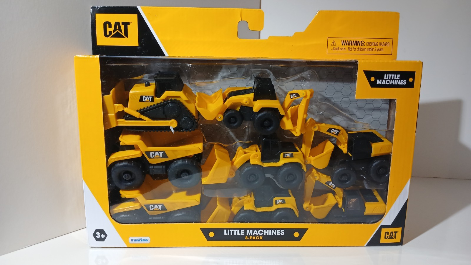 CAT little machines 8Pk plastic Toy Set Bulldozer/Backhoe/Dump Truck/Excavator +