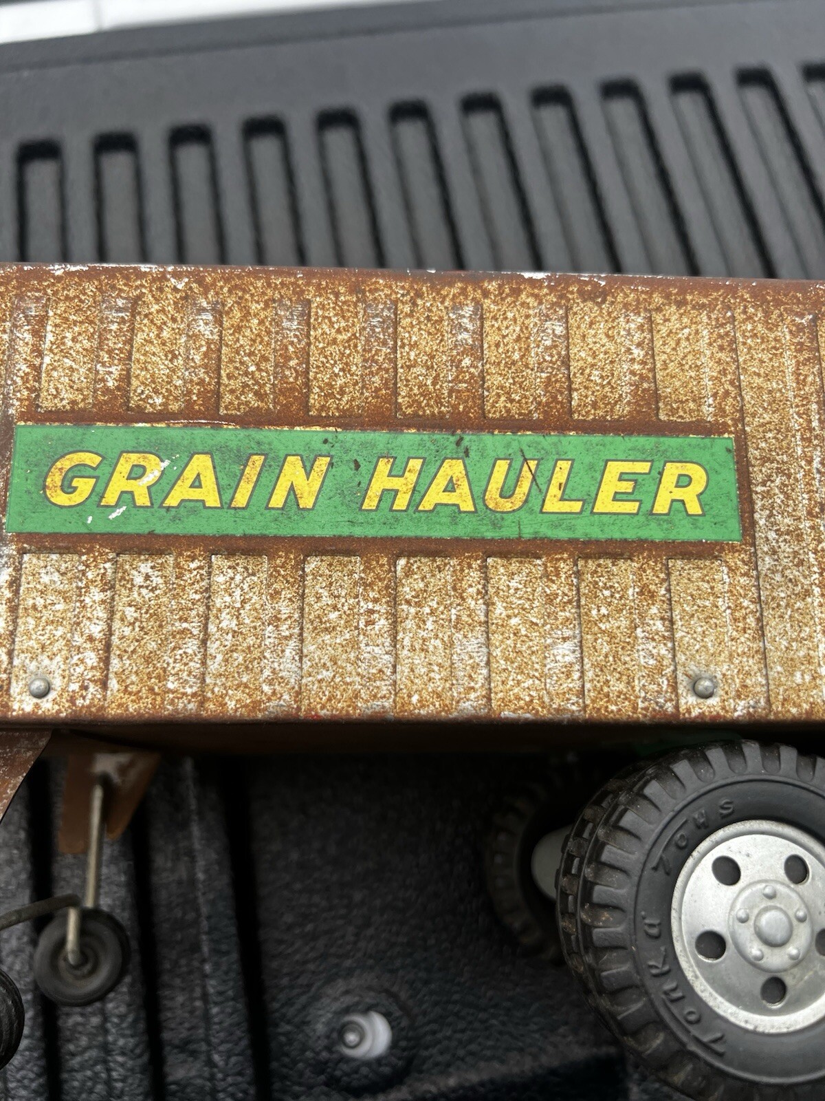 Vintage 1955 Tonka pressed steel Grain Hauler 550-5 catalog play wear & patina