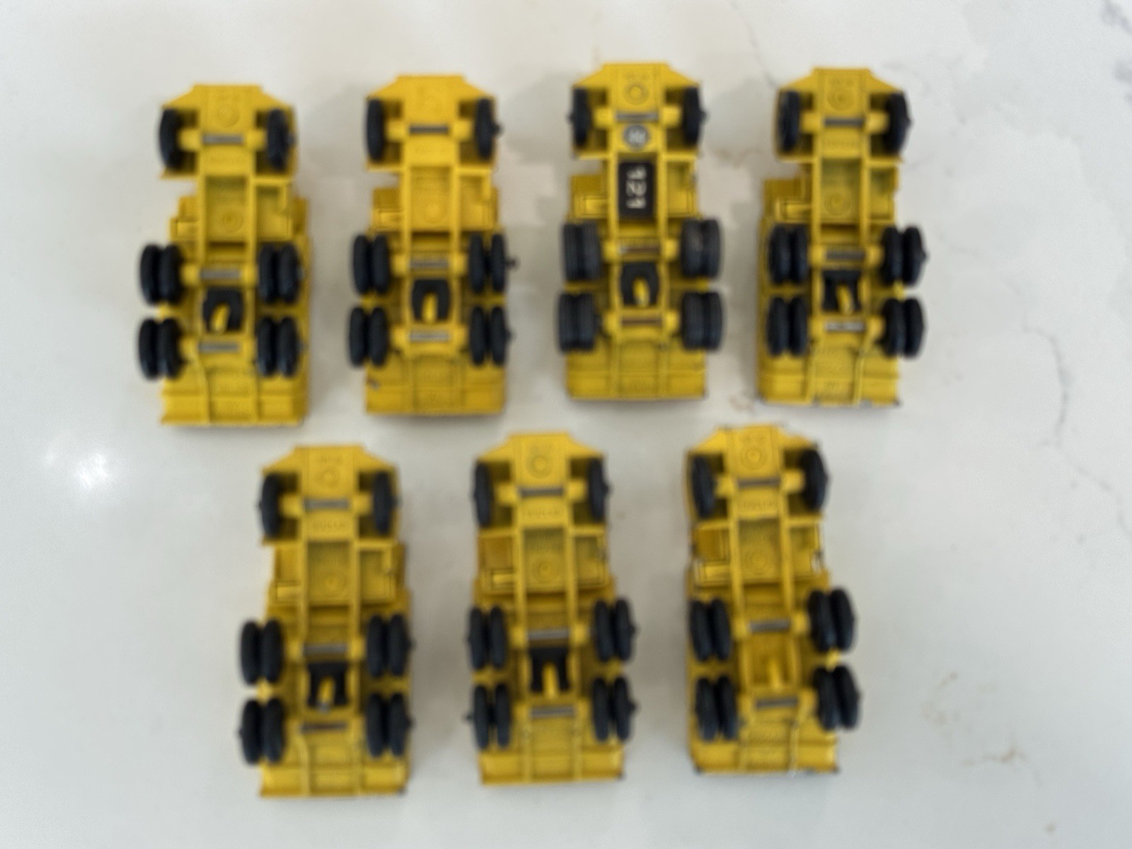 VINTAGE LESNEY MATCHBOX NO.6 EUCLID DUMP TRUCK YELLOW DIECAST LOT OF 7