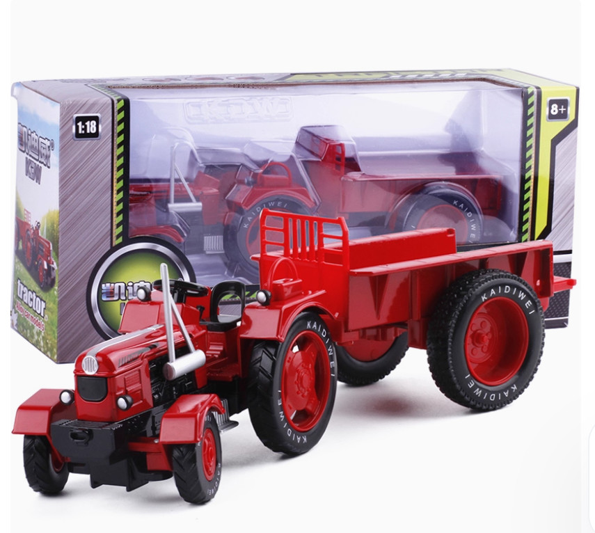 1:18 KAIDIWEI Wheel Vintage Tractor &Trailer Farm Vehicle Machine Diecast Model
