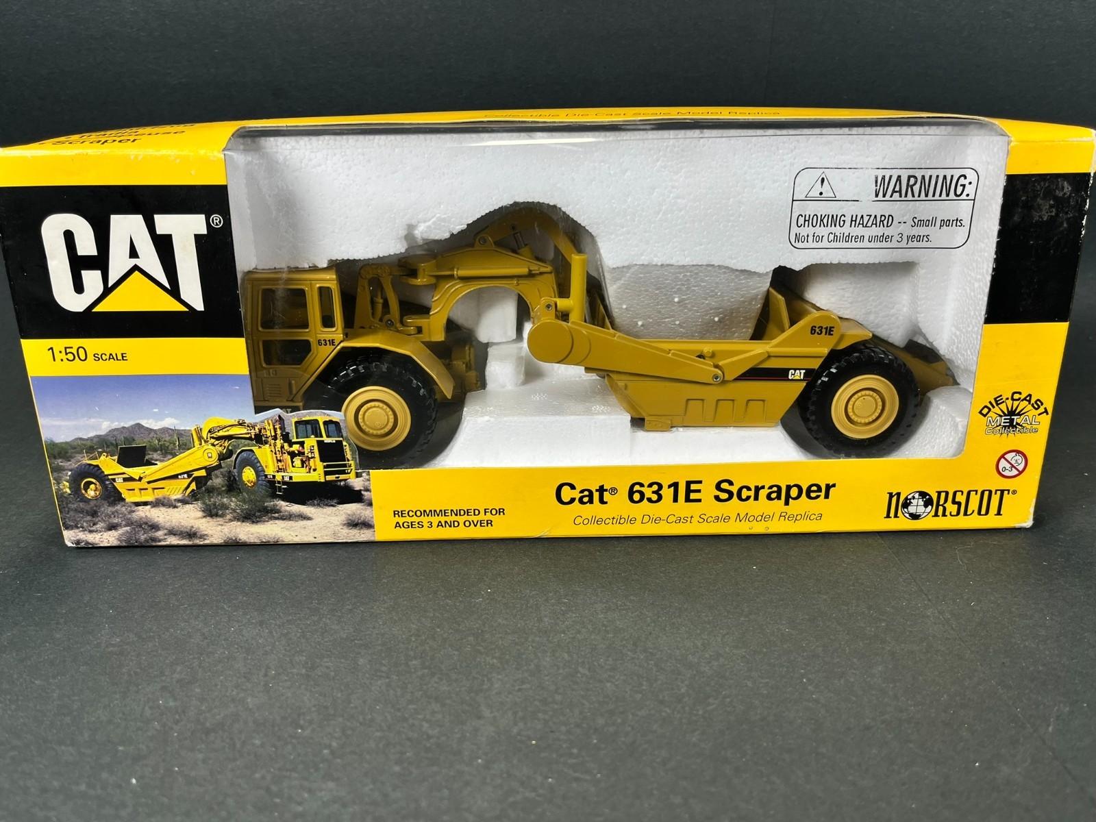Norscot CAT 631E Scraper 1:50 Die-Cast #55699 Caterpillar Working Bowl NIB