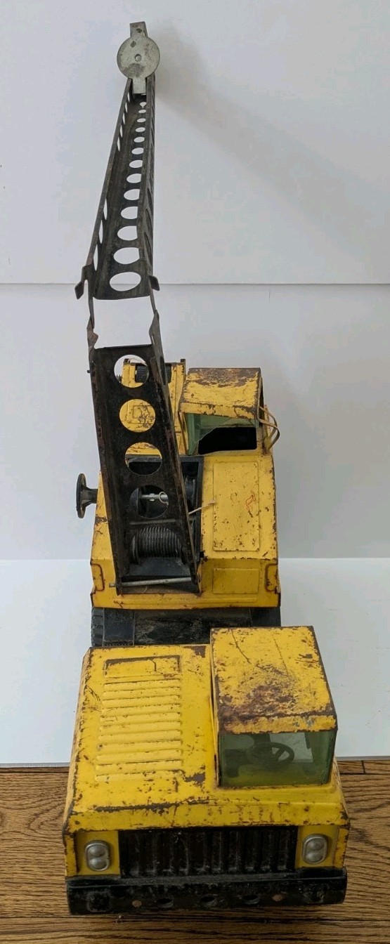 Vtg Nylint Michigan Crane Truck Pressed Steel Yellow Black Parts or Restoration