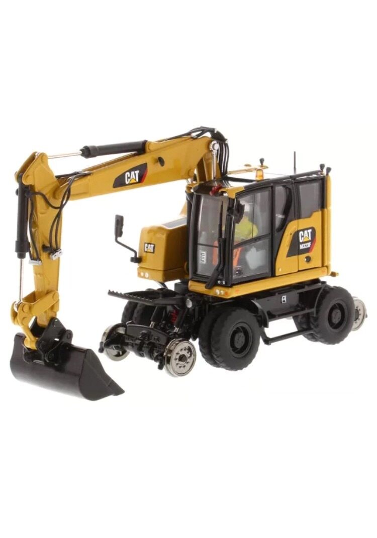 DM 1:50 CAT M323F Caterpillar Multi Railway Wheel Excavator Alloy Model 85662