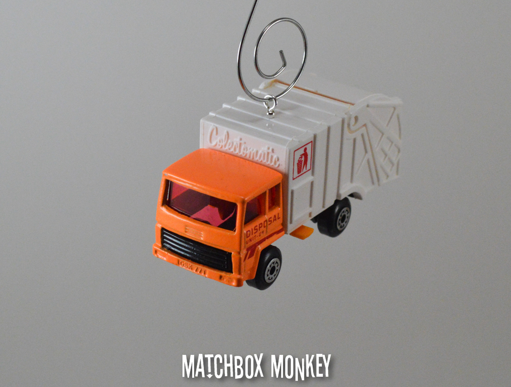 Orange Garbage Trash Refuse Truck Custom Christmas Ornament Waste Management