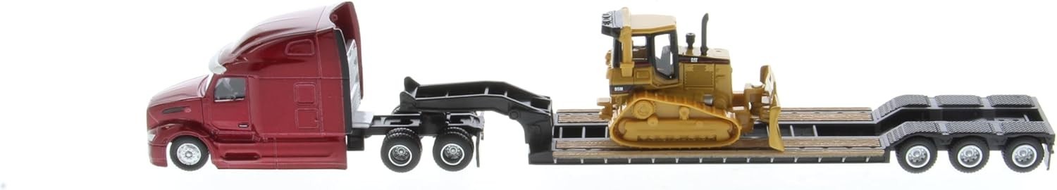 Diecast Masters 84419 Peterbilt Model 579 UltraLoft, Lowboy & Cat D5M 1/87 Scale