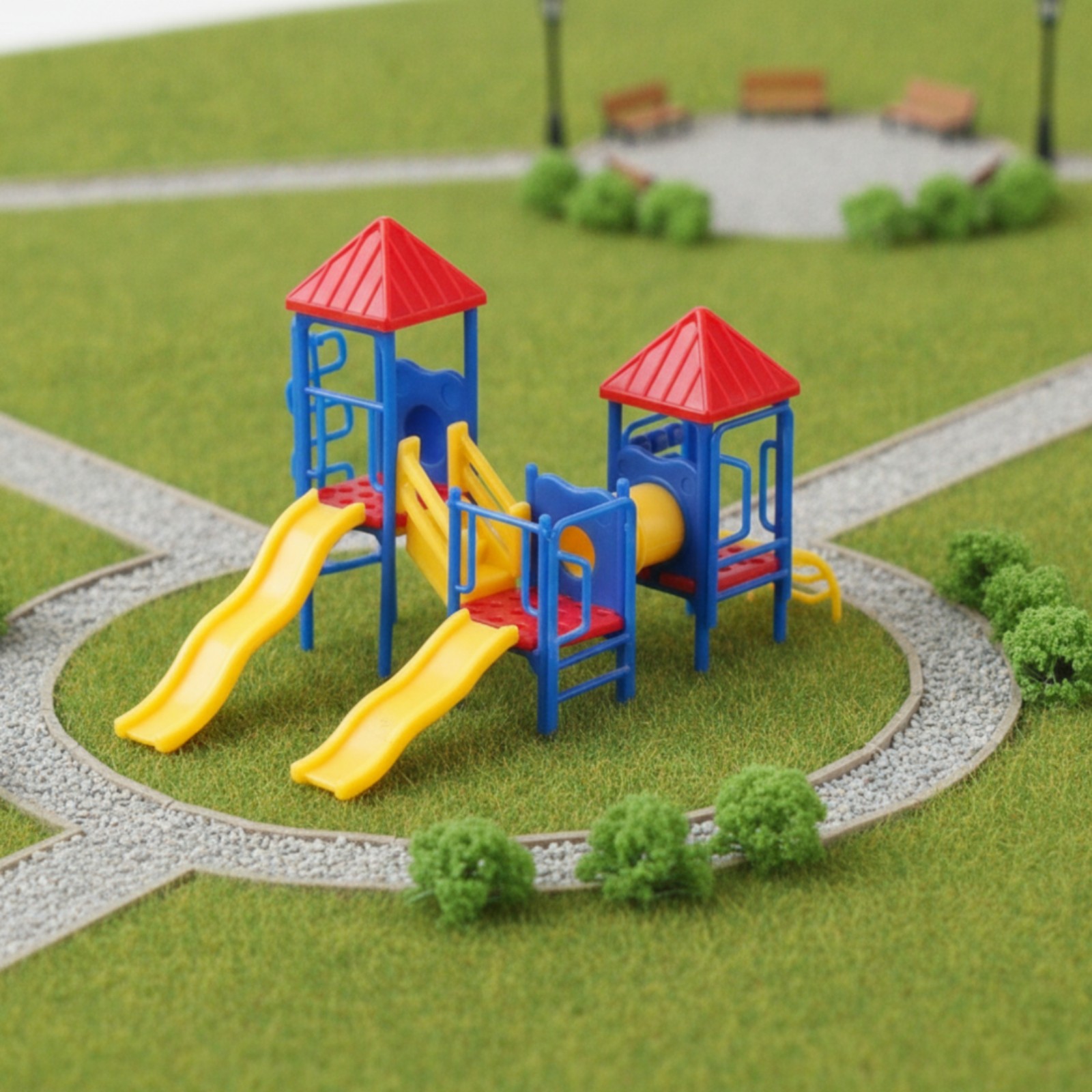 Miniature Playground Slide Model Scale Playset Small for Sand Table, Architects