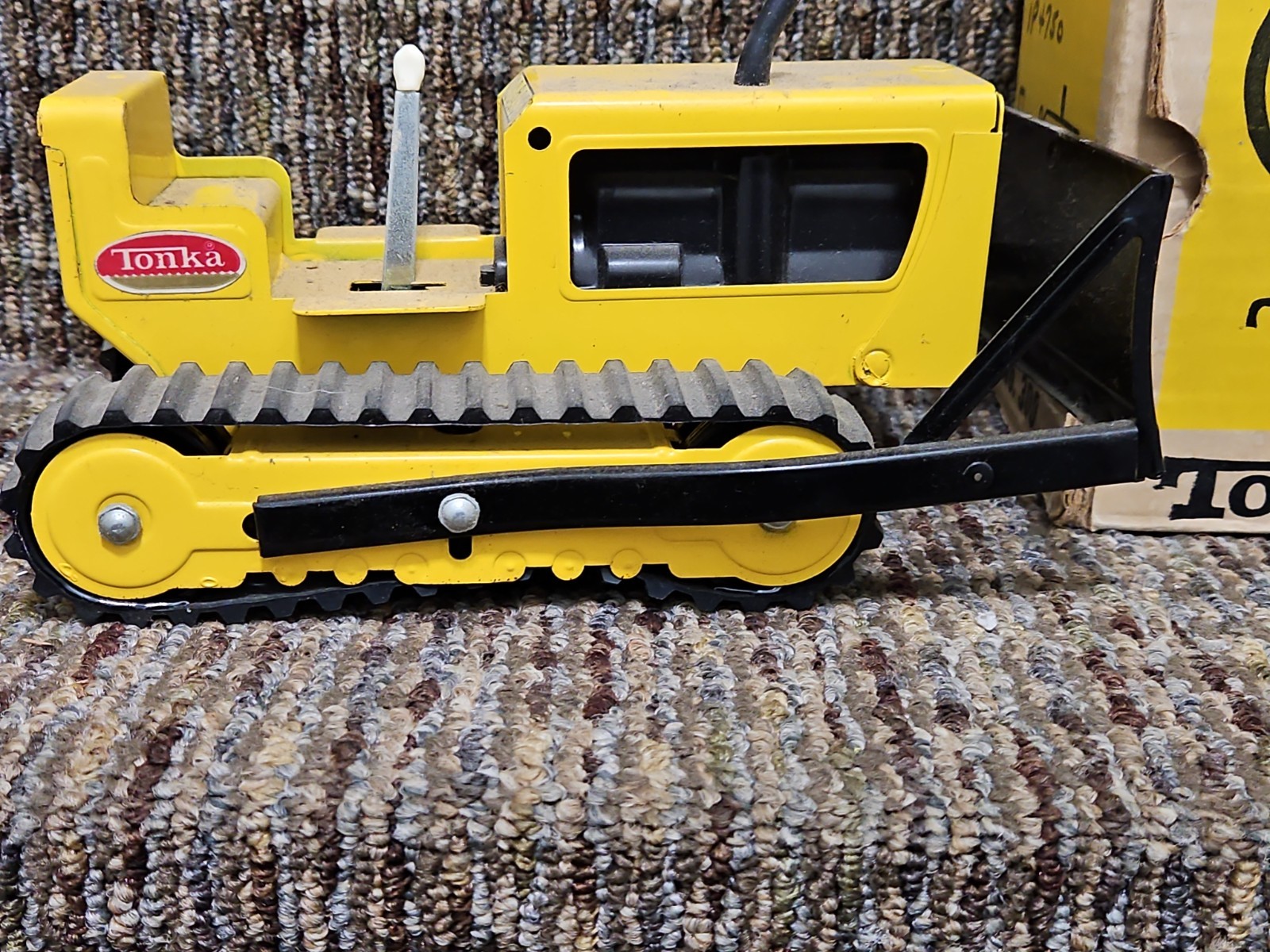 Vintage Tonka No. 300 Bulldozer with Original Box Yellow Blade