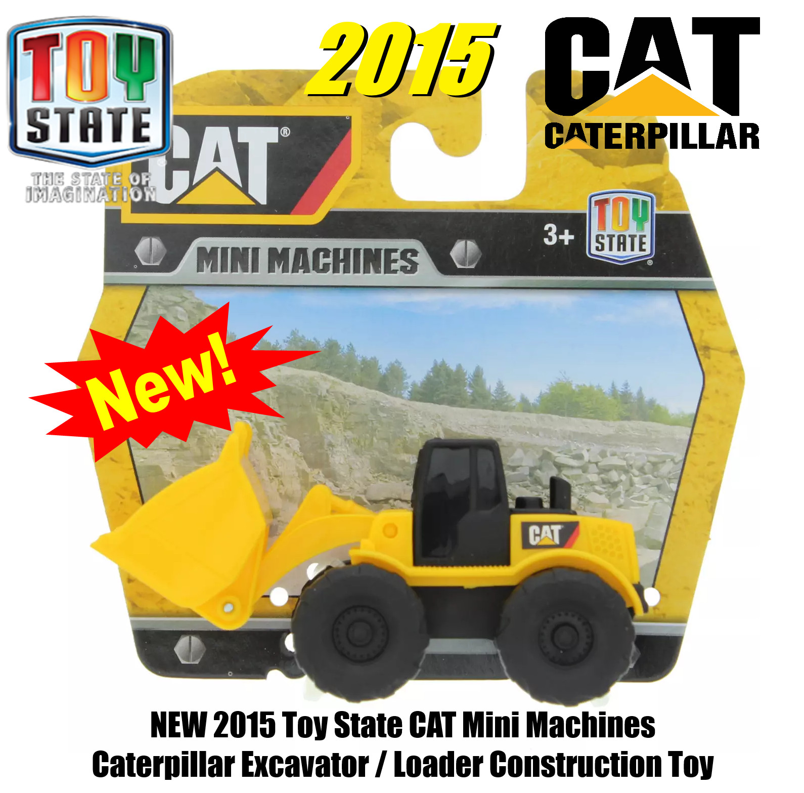 NEW 2015 Toy State CAT Mini Machines Caterpillar Excavator Construction Toy
