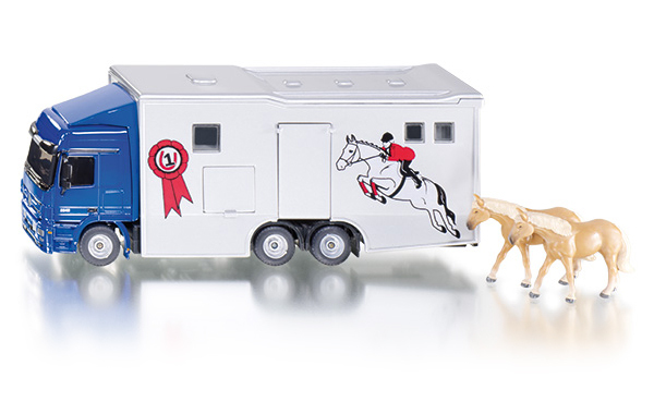 NEW 1942 SUPER SIKU Mercedes Benz Actros Horse Transporter 1:50 Diecast Model