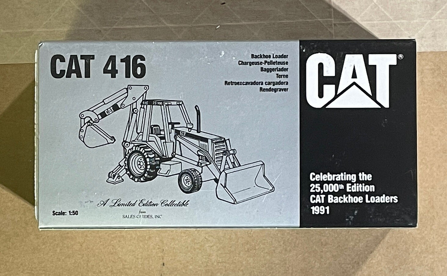 NEW NZG CAT Silver 416 Backhoe Loader Limited Edition 1:50 Scale