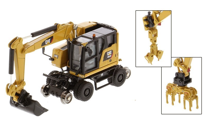 Diecast Masters 1/87 Caterpillar CAT M323F Railroad Wheeled Excavator 85656