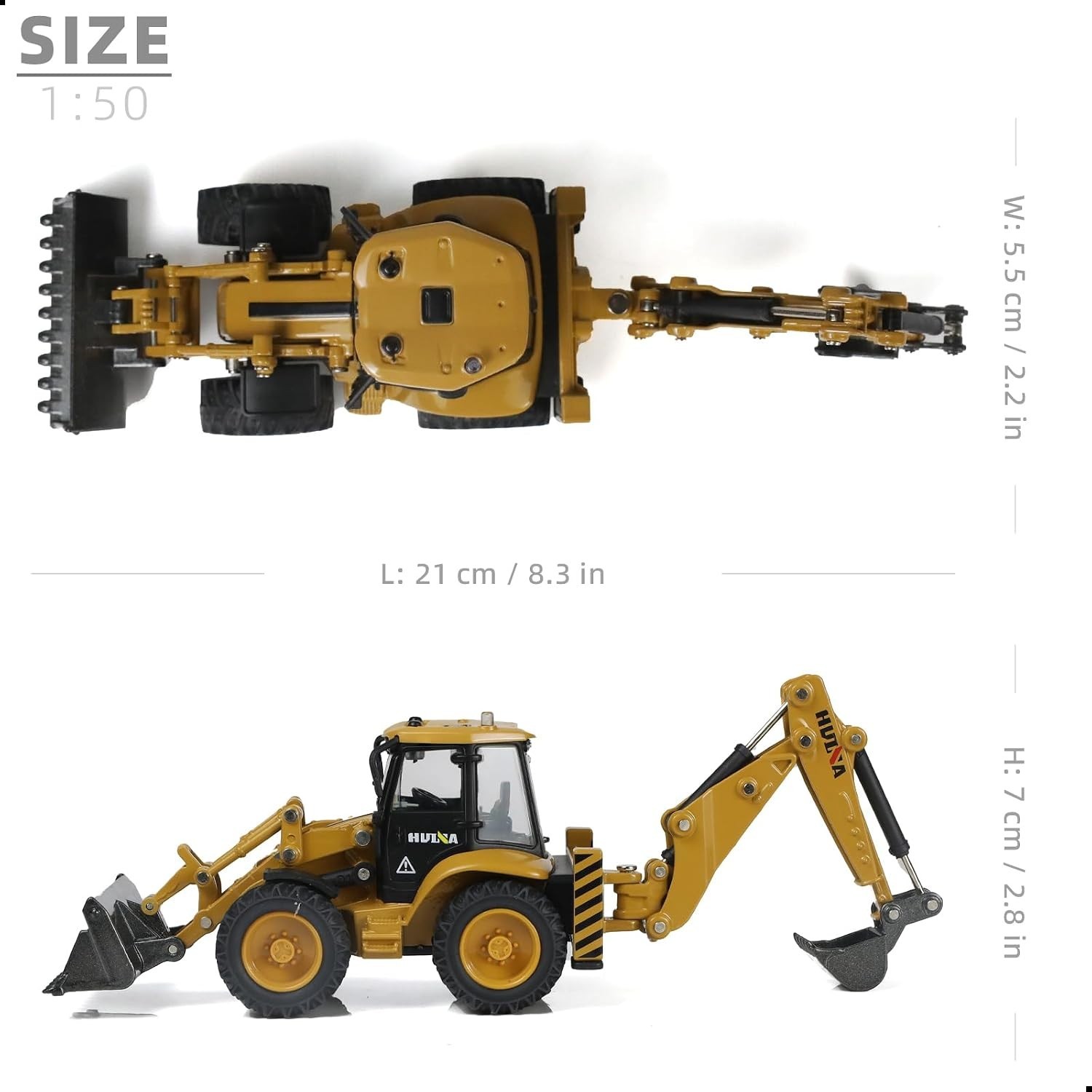 1 50 Metal Die Cast Excavator Backhoe Toy Front Loader Bulldozer Construction