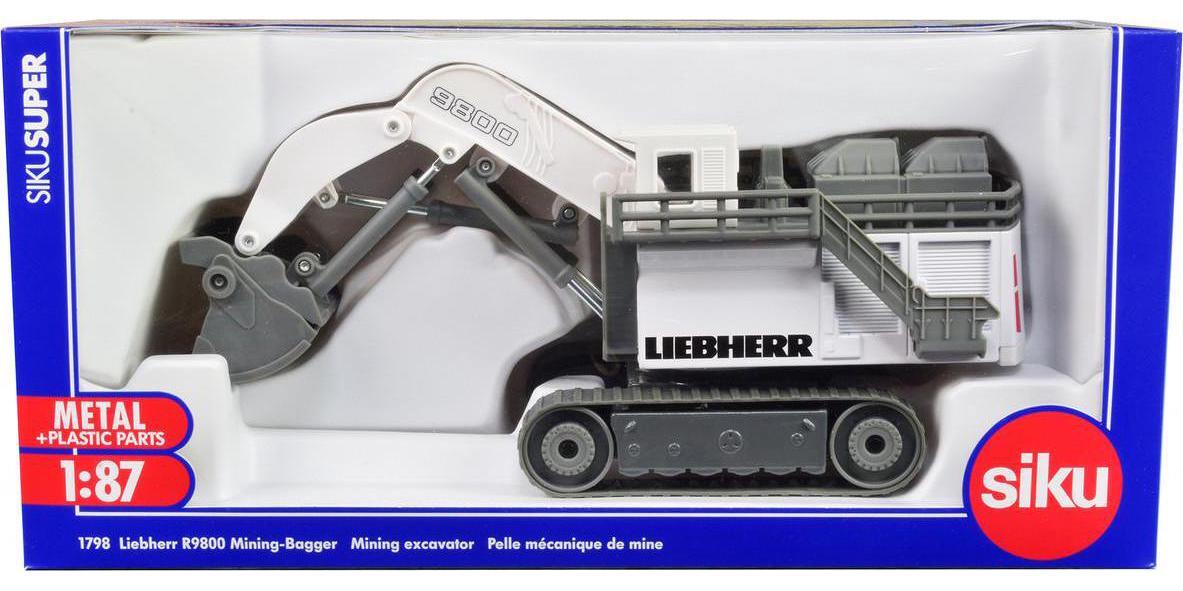 Liebherr R9800 Mining Excavator White and Gray 1/87 (HO) Diecast Model by Siku