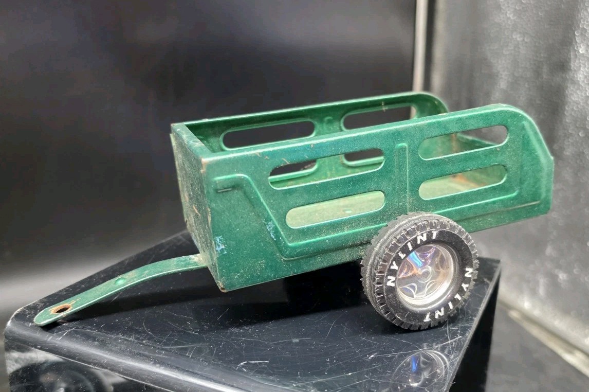 NYLINT Green Metal Farm Utility Trailer Tires Vtg