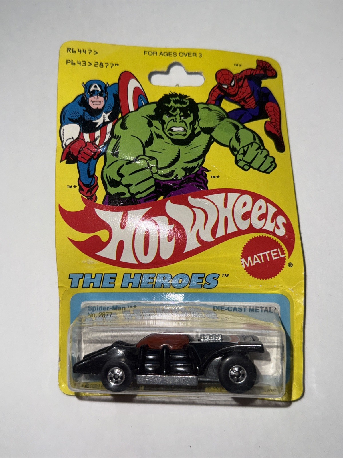Hot Wheels Carded 1980 Spider-Man Car The Heroes New Unopened Yellow Card 2877